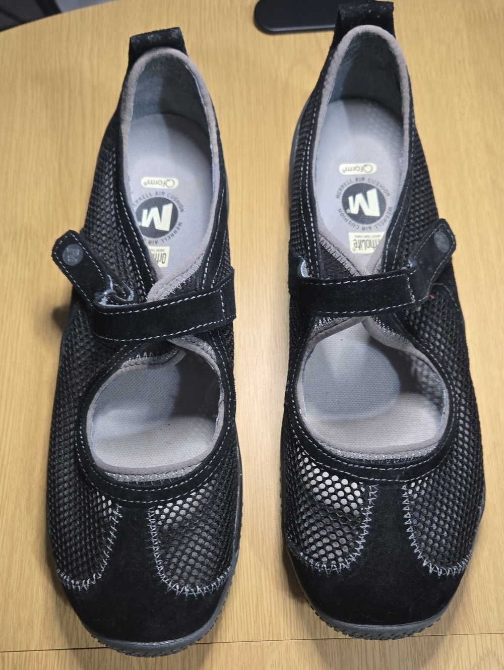 Merrell Black Mesh Mary Jane Comfort Flats